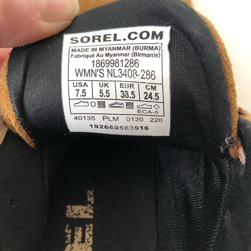 Sorel Out ‘N About Plus waterproof low top sneakers -women’s size 7.5 -tan/brown - Picture 8 of 9